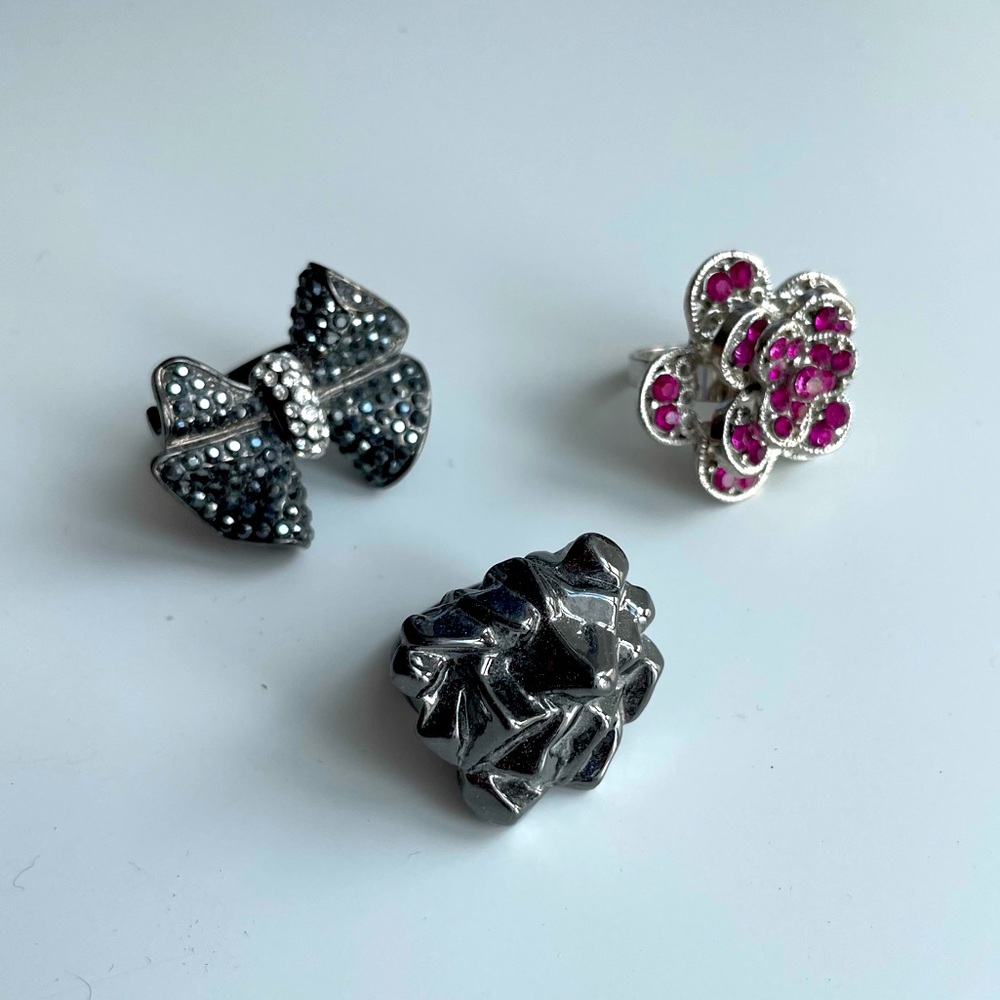 Bundle of 3 Statement Rings